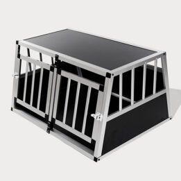 Small Double Door Dog Cage With Separate Board 65a 89cm 06-0771 gmtpet.cn