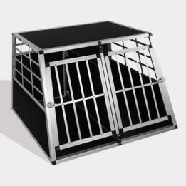 Aluminum Dog cage size 104cm Large Double Door Dog cage 65a 06-0775 gmtpet.cn