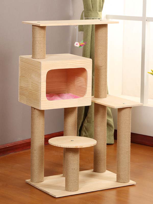 Melhor gato árvore pinho corda de cânhamo coluna escada gato casa quente brinquedo para gato 06-1165 gmtpet.cn