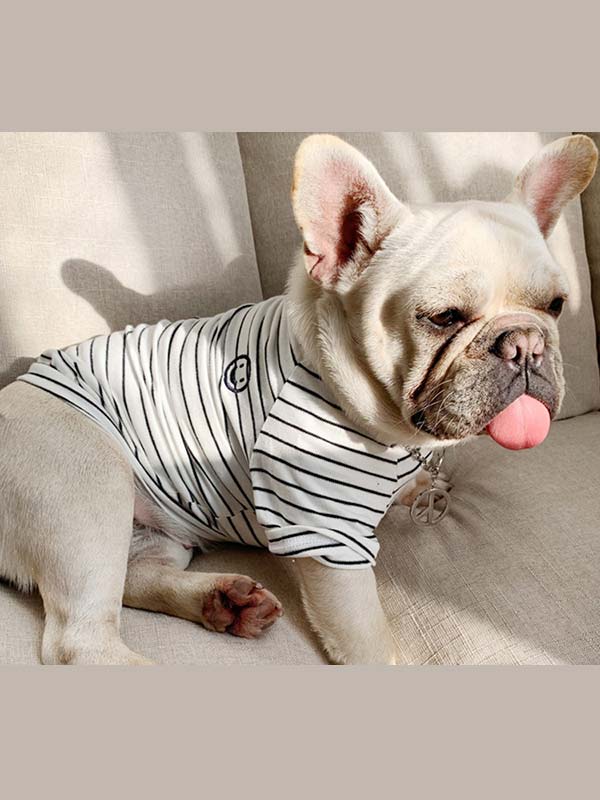 Wholesale Summer Cotton Comfortable Stripe Dog T Shirts 06-1129