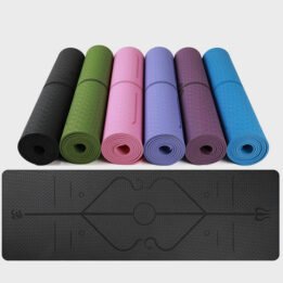 Eco-friendly Multifunction Beginner Yoga Mat With Body Line Thickened Widened Non-slip Custom TPE Yoga Mat gmtpet.cn