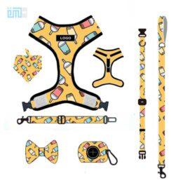 Pet harness factory new dog leash vest-style printed dog harness set small and medium-sized dog leash 109-0053 gmtpet.cn