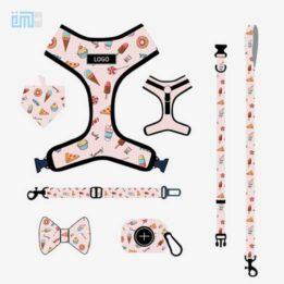 Pet harness factory new dog leash vest-style printed dog harness set small and medium-sized dog leash 109-0005 gmtpet.cn