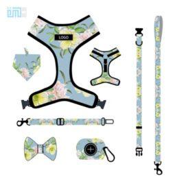 Pet harness factory new dog leash vest-style printed dog harness set small and medium-sized dog leash 109-0014 gmtpet.cn