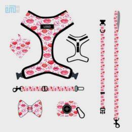 Pet harness factory new dog leash vest-style printed dog harness set small and medium-sized dog leash 109-0016 gmtpet.cn