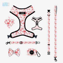 Pet harness factory new dog leash vest-style printed dog harness set small and medium-sized dog leash 109-0017 gmtpet.cn