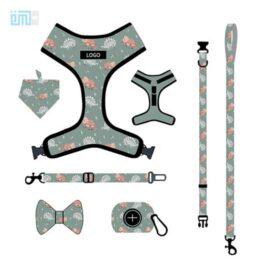 Pet harness factory new dog leash vest-style printed dog harness set small and medium-sized dog leash 109-0025 gmtpet.cn