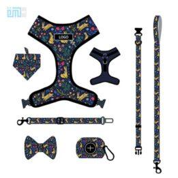 Pet harness factory new dog leash vest-style printed dog harness set small and medium-sized dog leash 109-0027 gmtpet.cn