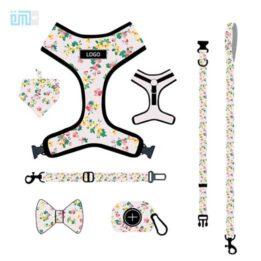 Pet harness factory new dog leash vest-style printed dog harness set small and medium-sized dog leash 109-0028 gmtpet.cn