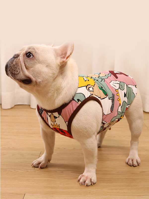 GMTPET французский весенне-летний тонкий жилет для собак, хлопковый жилет с рисунком толстой собаки, бульдога, мопса, 107-222038 gmtpet.cn
