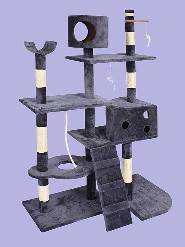 Четырехслойная фланелевая рама для кошек из сизаля, платформа для кошачьей комнаты, лестница для лазания, игрушка для мыши, кошачье дерево 06-0003 gmtpet.cn