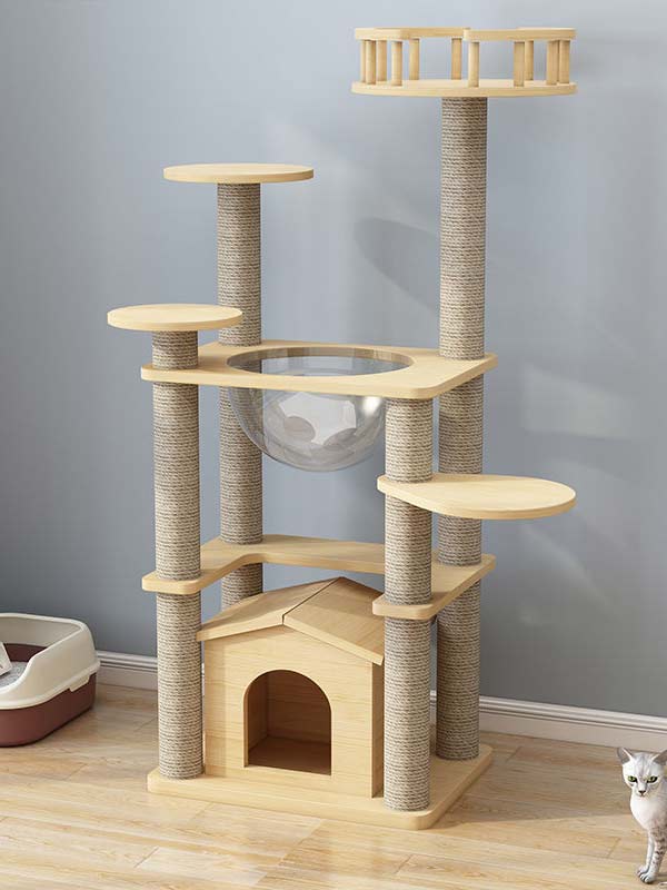 atacado-pinheiro-madeira maciça-placa multicamadas-gato-árvore-torre-gato-quadro de escalada para gatos-105-220 gmtpet.cn