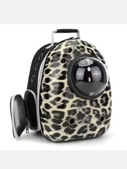 Sand leopard print upgraded side opening pet cat backpack 103-45009 gmtpet.cn