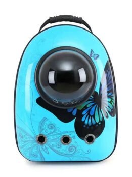 Blue butterfly upgraded side opening pet cat backpack 103-45017 gmtpet.cn