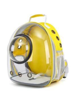 Transparent yellow pet cat backpack with hood 103-45031 gmtpet.cn