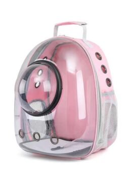 Transparent pink pet cat backpack with hood 103-45032 gmtpet.cn