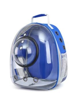 Transparent blue pet cat backpack with hood 103-45033 gmtpet.cn