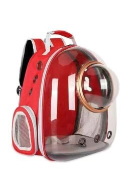 Transparent gold circle red pet cat backpack 103-45048 gmtpet.cn