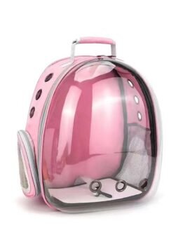 Transparent pink pet cat backpack with side opening 103-45053 gmtpet.cn