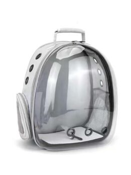 Transparent gray pet cat backpack with side opening 103-45054 gmtpet.cn