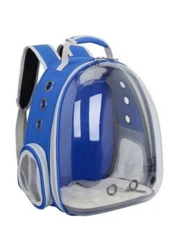 Transparent blue pet cat backpack with side opening 103-45055 gmtpet.cn