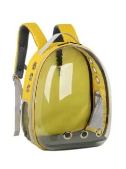Transparent yellow pet cat backpack with side opening 103-45056 gmtpet.cn